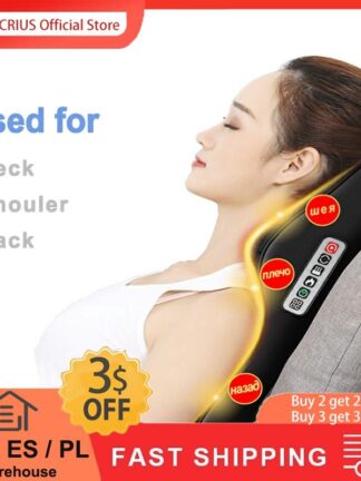 Купить Ogamacrius Multifunction Massage Pillow Neck Shoulder Back Full Body Black Electric Healthy Home Car Shiatsu Massager
