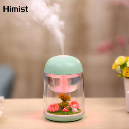 Купить Mini Portable Mist Humidifier Transparent Micro-landscape Air Humidifier Spray Air Purifier Diffuser with LED Lights for Home