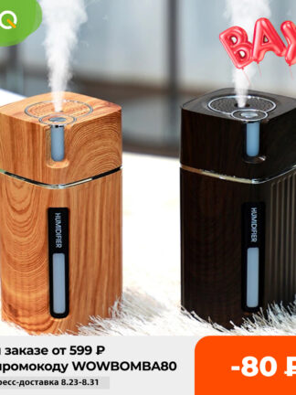 Купить saengQ Electric Humidifier Aroma Oil Diffuser Essential Ultrasonic Wood Grain Air Humidifier USB Mini Mist Maker LED Light