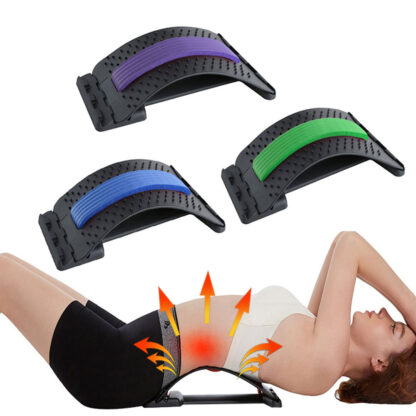 Купить Back Massager Stretcher Tools Neck stretch massage Spinal Waist Pain Relief therapy Chiropractic lumbar port Humpback Device