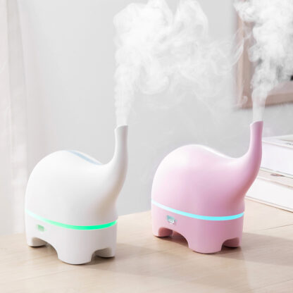 Купить USB Aroma Diffuser Funny Elephant DC 5V Ultrasonic Essential Oil Diffuser Color LED Humidificador Portable Air Humidifier Fogger