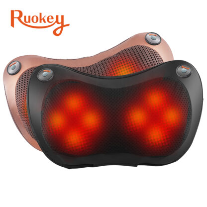 Купить RUOKEY Relaxation Massage Pillow Vibrator Electric Shoulder Back Kneading Infrared therapy shiatsu Neck Massage