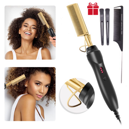 Купить Accessories New Hot Comb Straightener Hair Curler Curling Iron Hot Comb Electric Environmentally Friendly Titanium Alloy Comb Uk Costume