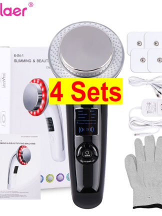 Купить 4Sets 6 in 1 EMS Ultrasound Cavitation Slimming Massager Weight Loss Lipo Anti Cellulite Fat Burner Galvanic Infrared Ultrasonic