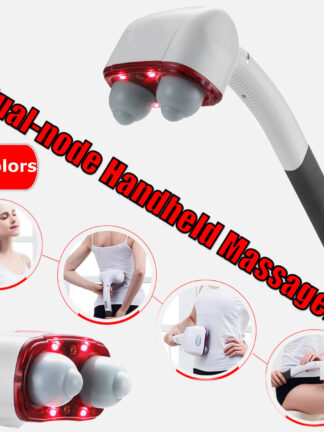 Купить Electric Handheld Massager Two Head Machine Full Body Neck Vertebra Back Muscle Relax Vibrating Deep Tissue Massage Health Care