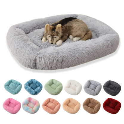 Купить Square Dog Bed er Soft Warm Push Cat Mat Dog Beds ong Push Soid Coor Pet Beds Cat Mat For itte Medium arge Pets