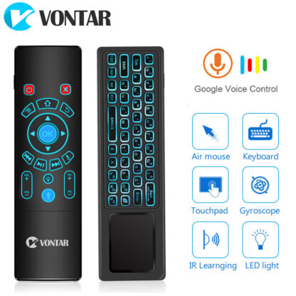 Купить Voice Control Fly Air Mouse Gyro Sensing Game 2.4GHz Wireless keyboard Remote Control Microphone For Android Box X96Max X96mini