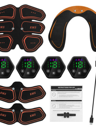 Купить Muscle Stimulator EMS Abdominal Hip Trainer LCD Display Toner USB Abs Fitness Training Home Gym Weight Loss Body Slimming