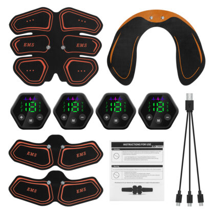 Купить Muscle Stimulator EMS Abdominal Hip Trainer LCD Display Toner USB Abs Fitness Training Home Gym Weight Loss Body Slimming