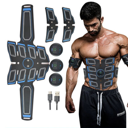 Купить EMS Abdominal Muscle Stimulation Trainer USB Rechargeable Slimming Massager + 3 Controller ABS Abdominal Massage