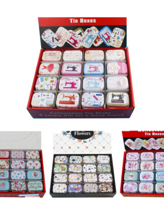 Купить 12Pieces/ot Portabe Mini Meta Tin Box Mutipe Pattern Printing Mac Makeup Jewery Pi Storage Box With id Gift Packing Box