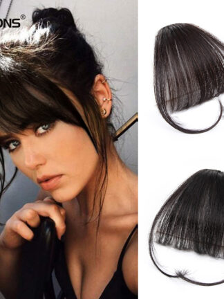 Купить Accessories Light Brown/Dark Brown Synthetic Fake Bangs Hair Clips For Women Heat Resistant Hair Bang Extensions Hair Fringe Costume