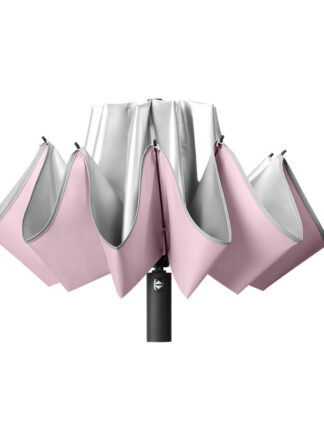 Купить 10k Umbrea Femae Rainproof Windproof Refective Umbrea Rain Women Anti-UV Umbreas Pink Three Foding Automatic Umbreas