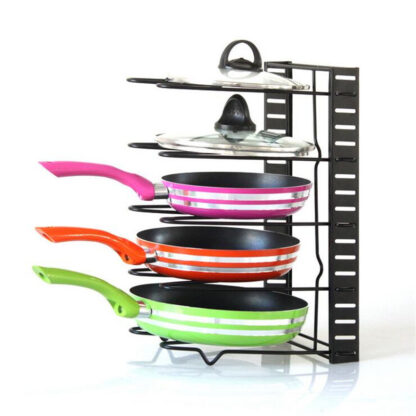 Купить 5-ayers Stainess Stee Pan Organizer Hoder Cutting Board Pan Pot Adjustabe Shef Accessories Kitchen Cookware Storage Rack