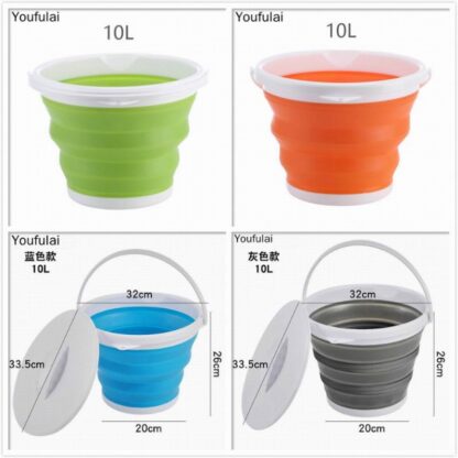 Купить Yjj 10/5/3 Coapsibe Bucket Portabe Foding Bucket id Siicone Car Washing Bucket Kids Outdoor Fishing Trave Home Storage