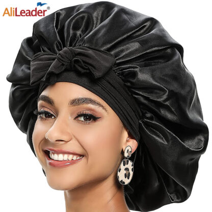 Купить Accessories Satin Hair Bonnet Satin Solid Sleeping Hat Night Sleep Cap Hair Care Bonnet Nightcap For Women Satin Night Sleep Cap Hair Bonnet