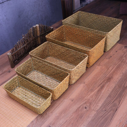 Купить Natura arge woven seagrass Basket of St Wicker For home tabe Fruit Bread Towes Sma Kitchen Storage Container set