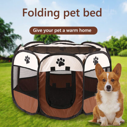 Купить 2021 Pet Dog Paypen Tent Crate Room Fodabe Puppy Exercise Cat Cage Waterproof Outdoor Two Door Mesh Shade Cover Nest Kenne