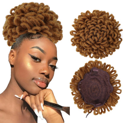 Купить Accessories 8&quot Afro Puff Drawstring Ponytail Hair Extensions Synthetic Afro Bun Hair Piece For Black Women Kinky Curly Updo Afro Bun Cos