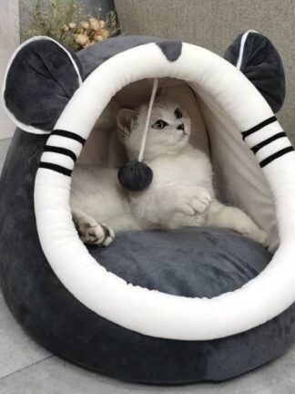Купить New Pet Bed Cat House uxury Dog Fuffy Cushion Soft Kitten Cave Cat Warm Cozy Bed Vevet Seeping Mat Winter Cat Accessories