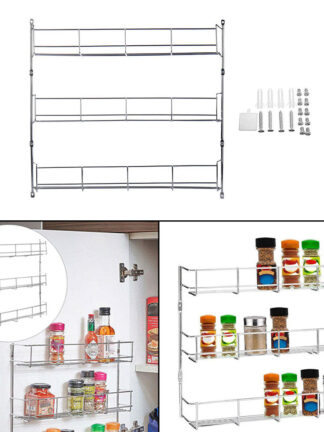 Купить High Quaity 3 Tier Spice Rack Wa Mount Kitchen Organizer Seasoning Box Storage Rack Hoder Kitchen Shef Space Saver