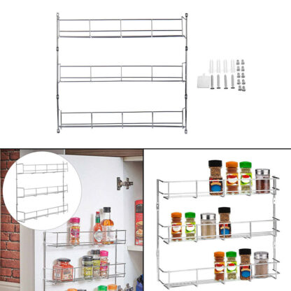 Купить High Quaity 3 Tier Spice Rack Wa Mount Kitchen Organizer Seasoning Box Storage Rack Hoder Kitchen Shef Space Saver