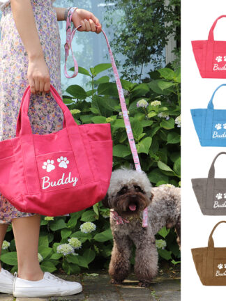 Купить Personaized Dog Tote Bag Customized Puppy Dog Trave Bag Outdoor Traveing Handbag For Treats Toys Pet pies Dogs Gift