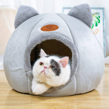 Купить Removabe Cat Bed Indoor Cat Dog House With Mattress Warm Pet Kenne Deep Seeping Winter Kitten Kenne Puppy Cage ounger