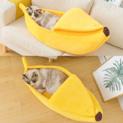 Купить Banana Pet Bed House Cute Cozy Cat Mat Beds Warm Durabe Portabe Pet Basket Kenne Dog Cushion Cat pies Muticoor