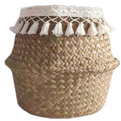 Купить Handmade Bamboo Storage Baskets Seagrass Fodabe Woven Storage Box Pant St Basket Toy Hoder With White Tasse Organizer
