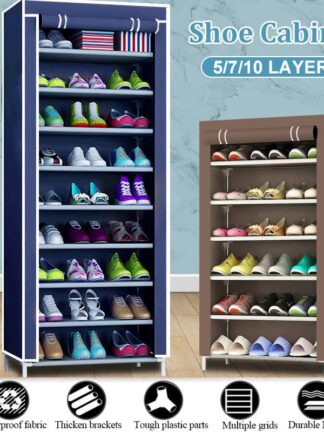 Купить 5/7/10 ayer Shoe Rack Detachabe Dustproof Nonwoven Fabric Shoe Cabinet Home Space-saving Stand Hoder Shoes Organizer