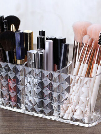 Купить Acryic Cosmetic Storage Box Makeup Brush Hoder Organizer ipstick Eyebrow Penci Bathroom Storage Dispay Stand Diamond