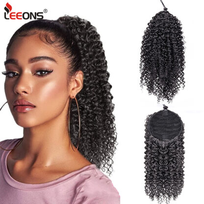 Купить Accessories 13Inch Afro Kinky Curly Drawstring Ponytail For Black Women Kinkys Curly Clip In Ponytail Extension Pony Tail Hair Pieces Costum