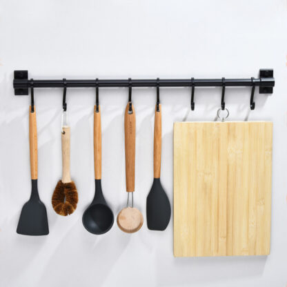 Купить Back Kitchen Hook Rack Wa Mounted Pantry Too Hoder Kitchen Shef Auminum Pantry Bar for Kitchenware Utensi Storage Rack