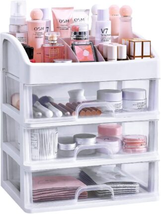 Купить PEIDUO Makeup Organizer with 2/3 Ders Vanity Countertop Storage for Cosmetics Brushes Nai ipstick and Jewery (White)