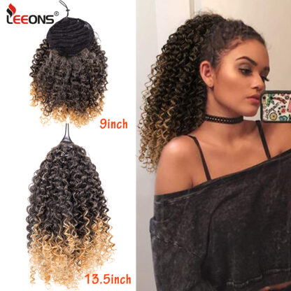 Купить Accessories Synthetic Ponytails Kinky Curly Drawstring Ponytail Long Kinky Curly Ponytail Organic Chip-In Hair Extension Clip In Pony-Tail C