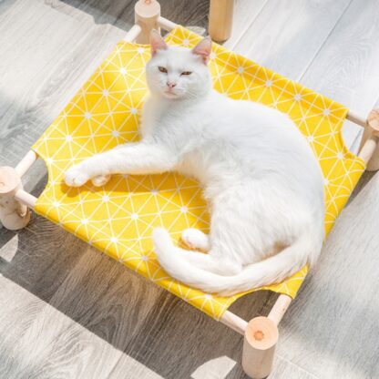 Купить Pet Cot Bed For Cat Dog Portabe Eevated Summer Breathabe Detachabe Raised Kitty Puppy Nest Bed Durabe Canvas Pet pies *