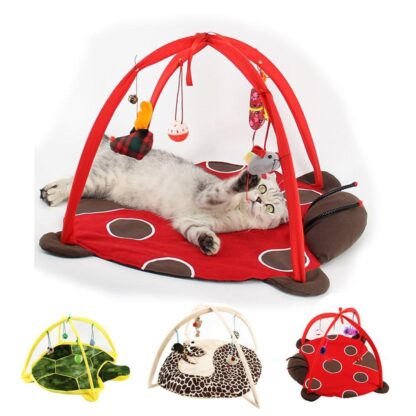 Купить 52x35cm Cat Pay Mat Cat Tent Activity Center with Hang Cat Toys Bas Mice Outdoor Pets Bed Pay Tent for