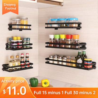 Купить Kitchen Organizer Wa Mount Bracket Hoder Wa Storage Shef For Spice Jar Rack Cabinet Sheves Kitchen Gadgets pies