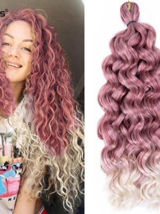 Купить Accessories Synthetic Crochet Hair Ocean/Deep Wave Synthetic Light Weight Braiding Hair Extensions Hawaii Afro Curls Fake Hair Costume
