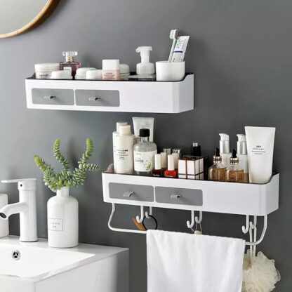Купить Punch-free Bathroom Organizer Rack Shampoo Cosmetic Storage Rack Bath kitchen Towe Hoder Househod Items Bathroom Accessories
