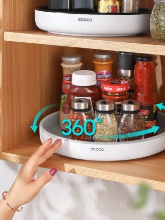 Купить 360 rotating seasoning storage rack Ecoco Seasoning Organizer shef oi and non-sip kitchen accessories