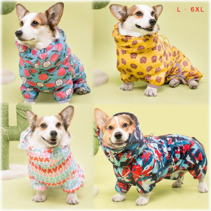 Купить Wesh Corgi Dog Raincoat Jumpsuit Pet Cothing Waterproof Dog Cothes Goden Retriever Rain Jacket Costume Pet Outfit Rainwear
