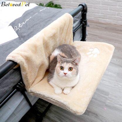 Купить Cat Hammack Cat Kitten Hanging Radiator Seeping Bed Pets Feece Warm Basket Meta Iron Frame Mat For Cats Pet Window Si Nest