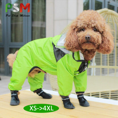 Купить BPS Dog Raincoat for Big Dogs Water 8 Size proof Poyester Refective Hooded Rain Coat Dog Pet Raincoat Chihuahua French Budog