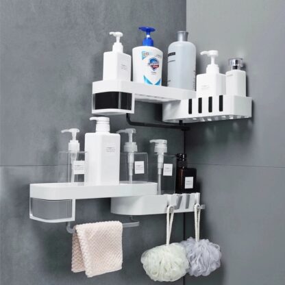 Купить Corner Bathroom Organizer Shef Shampoo Cosmetic Storage Rack Wa Mounted Kitchen Shef Househod Items Bathroom Accessories