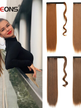 Купить Accessories Silky Straight Clip In Hair Tail False Hair 21&quot Ponytail Hairpiece With Hairpins Synthetic Wrap Ponytail Hair Extensions Cos