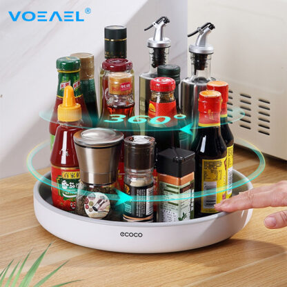 Купить 360 Rotating Spice Rack Organizer Seasoning Hoder Kitchen Storage Tray azy Susans Home pies for Bathroom Cabinets