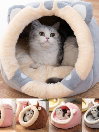 Купить Cat House Pet Basket Cats Cushion Cat Dog Bed Cat Accessories Carpet Cozy Kitten ounger Tent Dog Mat Bag For Washabe Cave