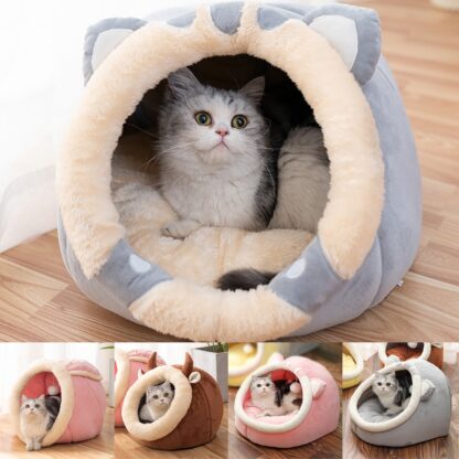 Купить Cat House Pet Basket Cats Cushion Cat Dog Bed Cat Accessories Carpet Cozy Kitten ounger Tent Dog Mat Bag For Washabe Cave